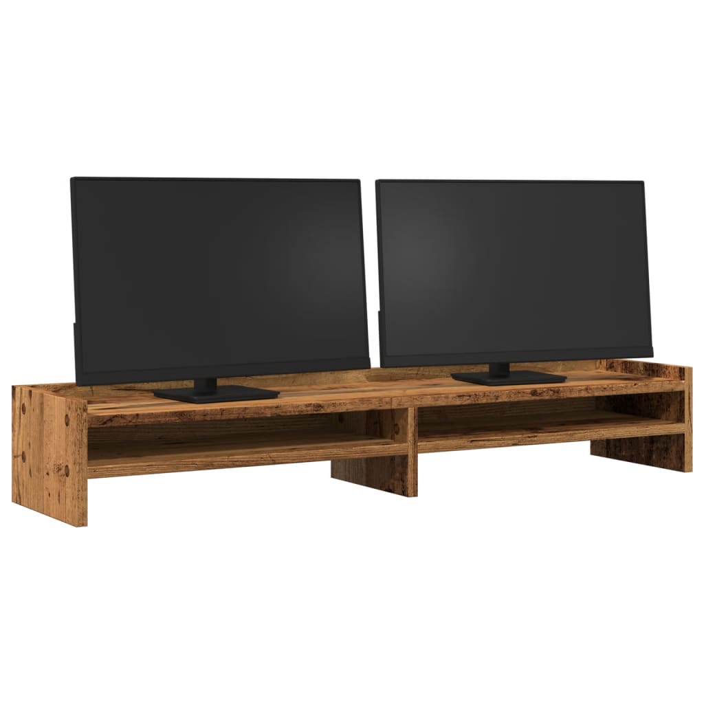 Vidaxl Monitor Standard 100x24x16 cm bearbetat trä gammalt trä färgat