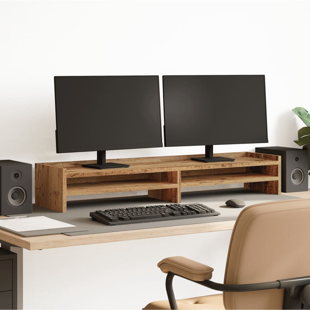 Vidaxl Monitor Standard 100x24x16 cm Bois transformé Old Wood coloré