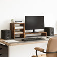 Vidaxl monitorstandaard met bureau-organizer hout gerookt eikenkleurig
