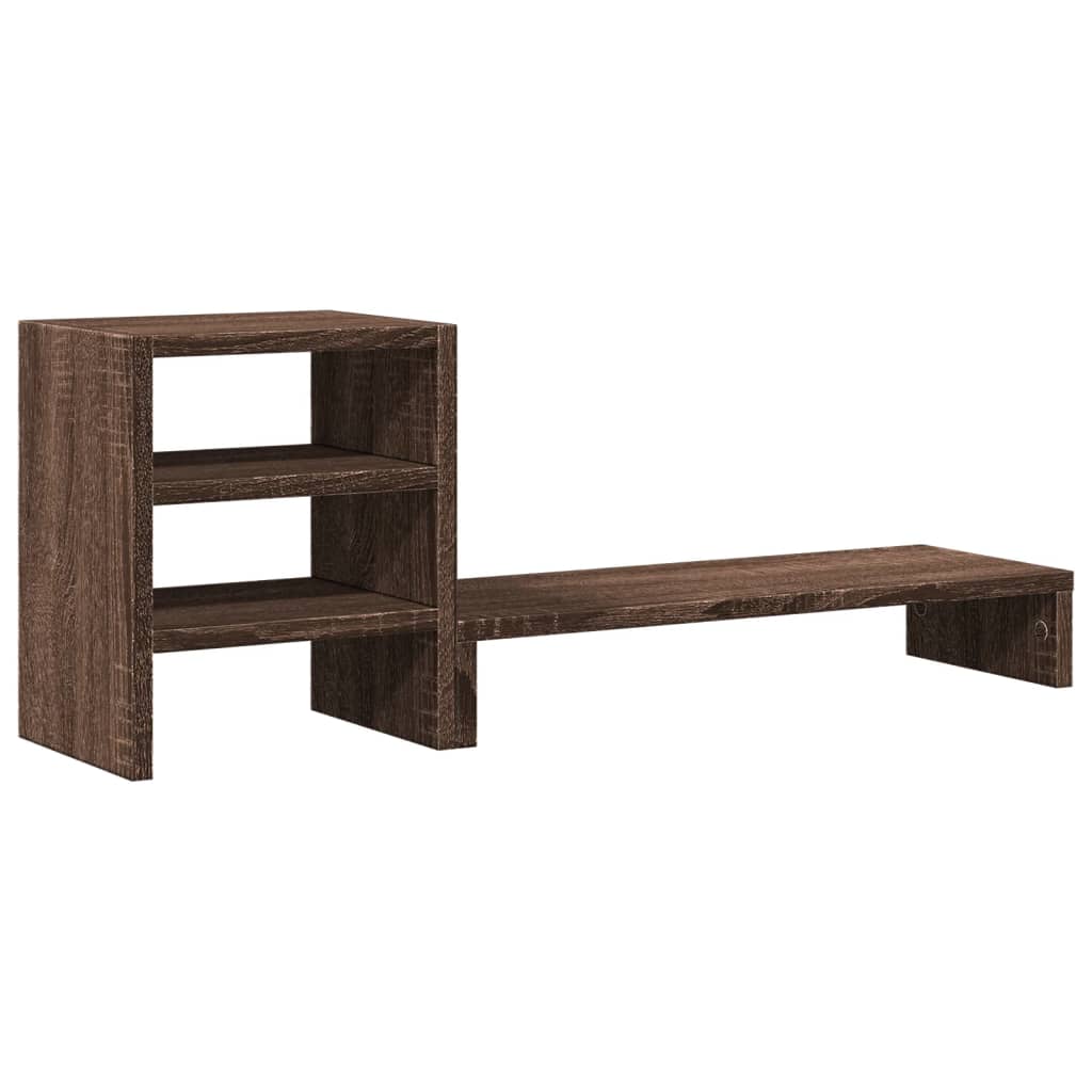 Vidaxl Monitor stand with desk organizer processed wood brown oak