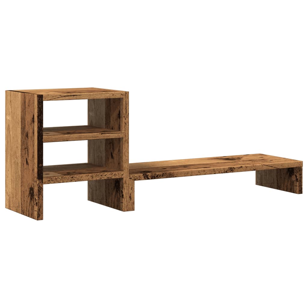 Vidaxl Monitor-Stand mit Schreibtisch-Organizer Holz alt Holzfarben