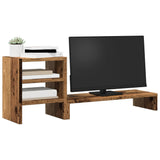 Vidaxl Monitor-Stand mit Schreibtisch-Organizer Holz alt Holzfarben