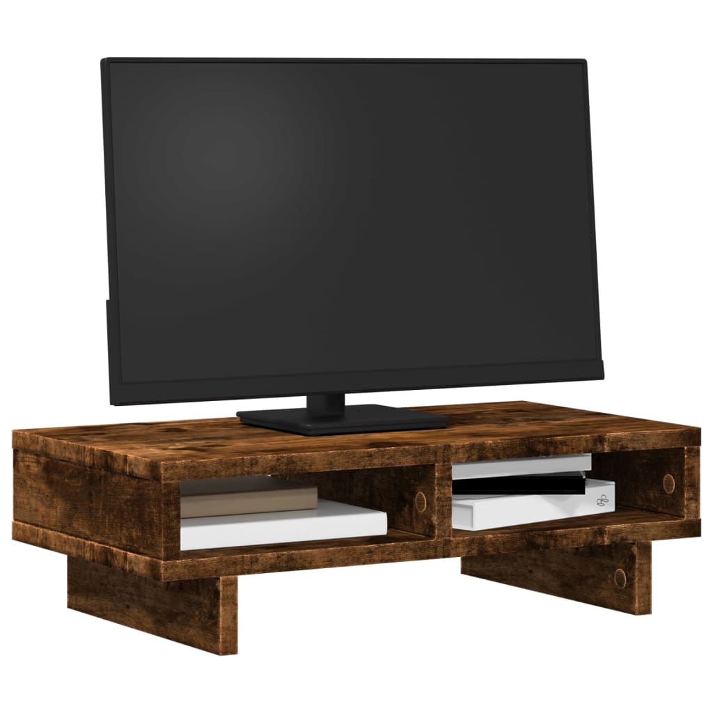 Vidaxl Monitor står 50x27x15 cm Property Wood Røget eg Farvet