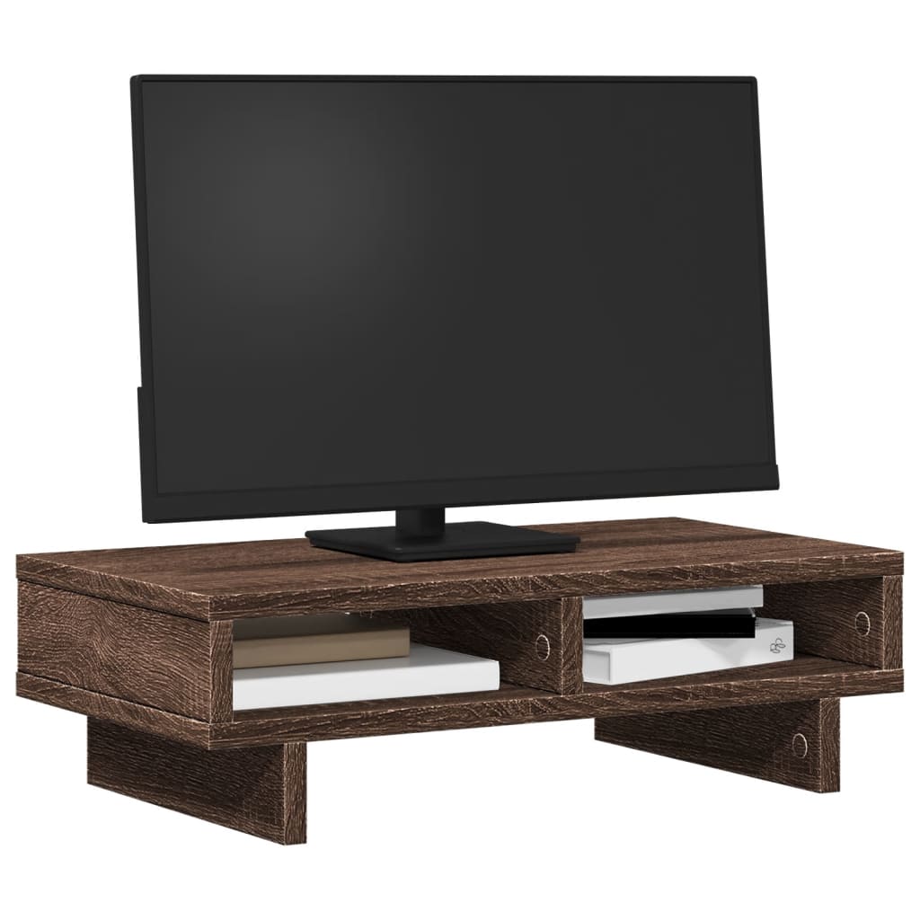 Vidaxl Monitor Standard 50x27x15 cm verarbeiteter Holzbraune -Eichefarbe