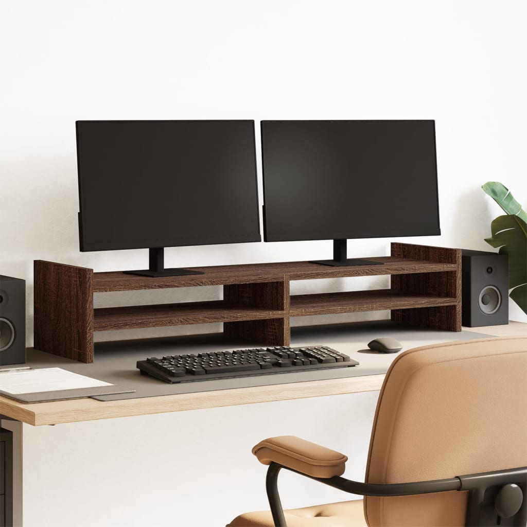 Vidaxl Monitor standard 100x27x20 cm en bois coupé en bois brun coloré