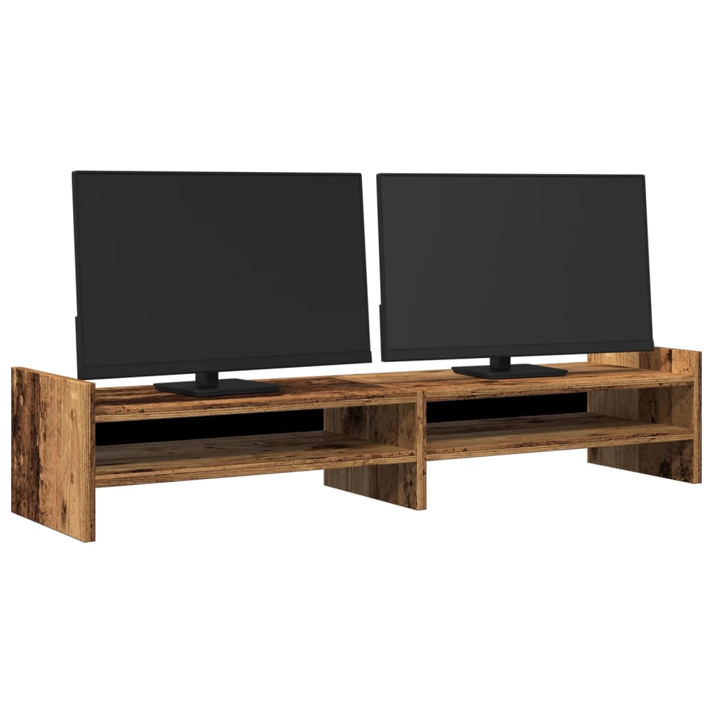 Vidaxl Monitor Standard 100x27x20 cm verarbeitetes Holz altes Holzfarbe