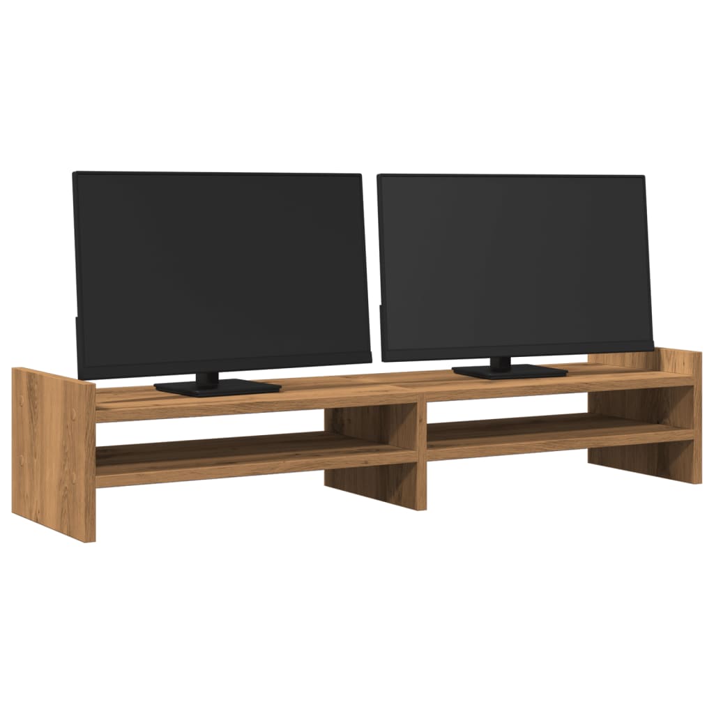 Vidaxl monitorstandaard 100x27x20 cm bewerkt hout artisanaal eiken