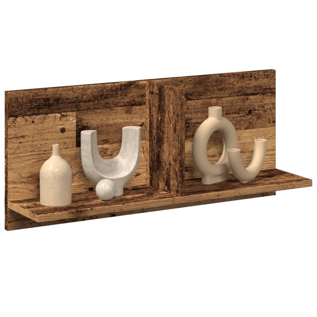 Vidaxl wandkast 70x16,5x30 cm bewerkt hout oud houtkleurig