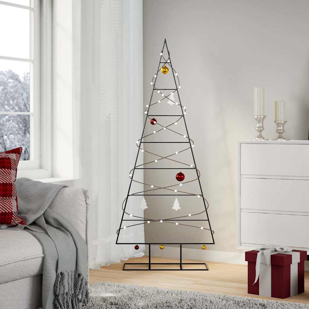 Vidaxl kerstdecoratie kerstboom 150 cm metaal zwart