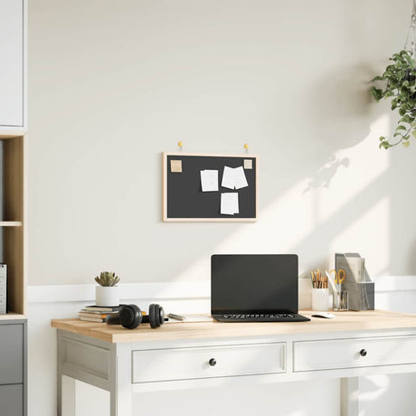 Vidaxl krijtbord met massief grenenhouten frame 40x30 cm zwart