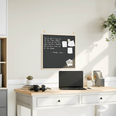 Vidaxl krijtbord met massief grenenhouten frame zwart 60x55 cm