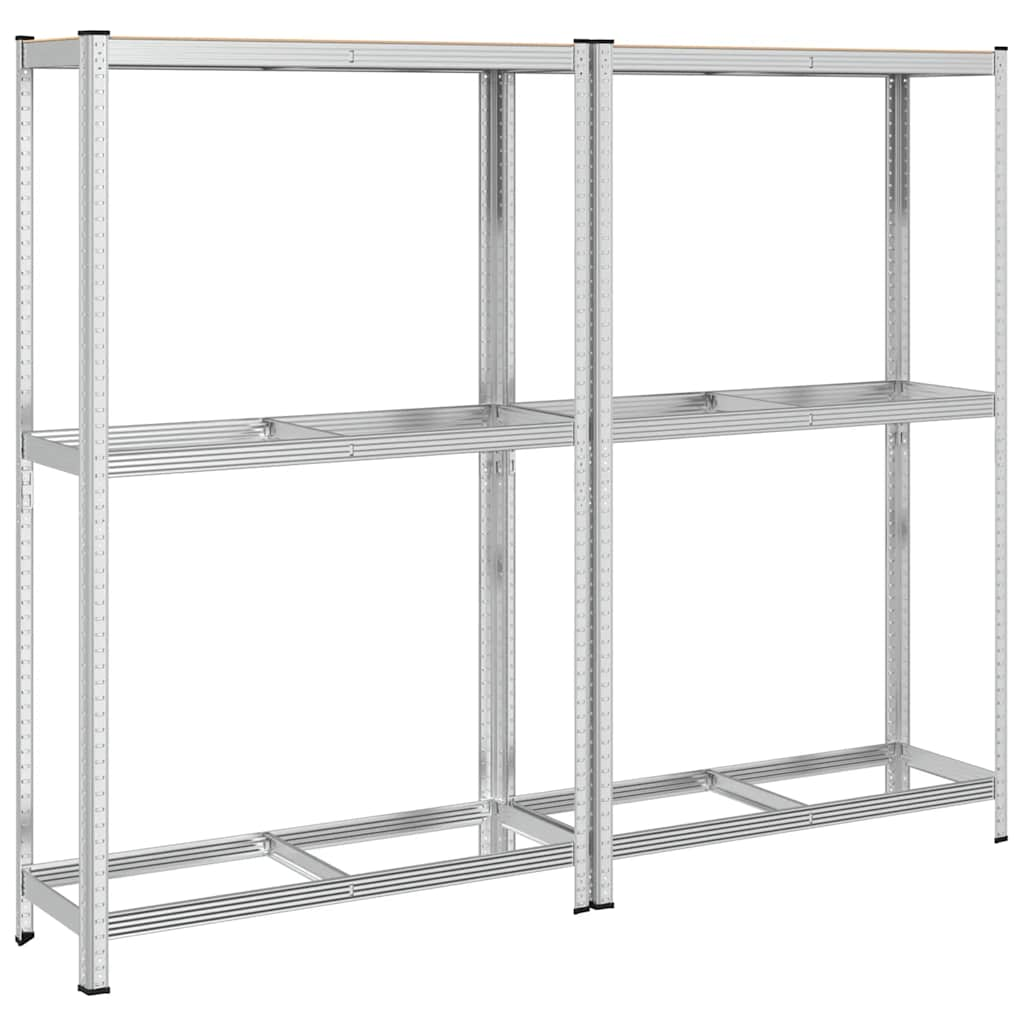 BIDAXL 2-lagers däckstativ 2st 110x40x180cm stålbearbetad trä silver