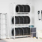 Vidaxl Tire Rack 3-skikt 110x40x200 cm stål silverfärgad