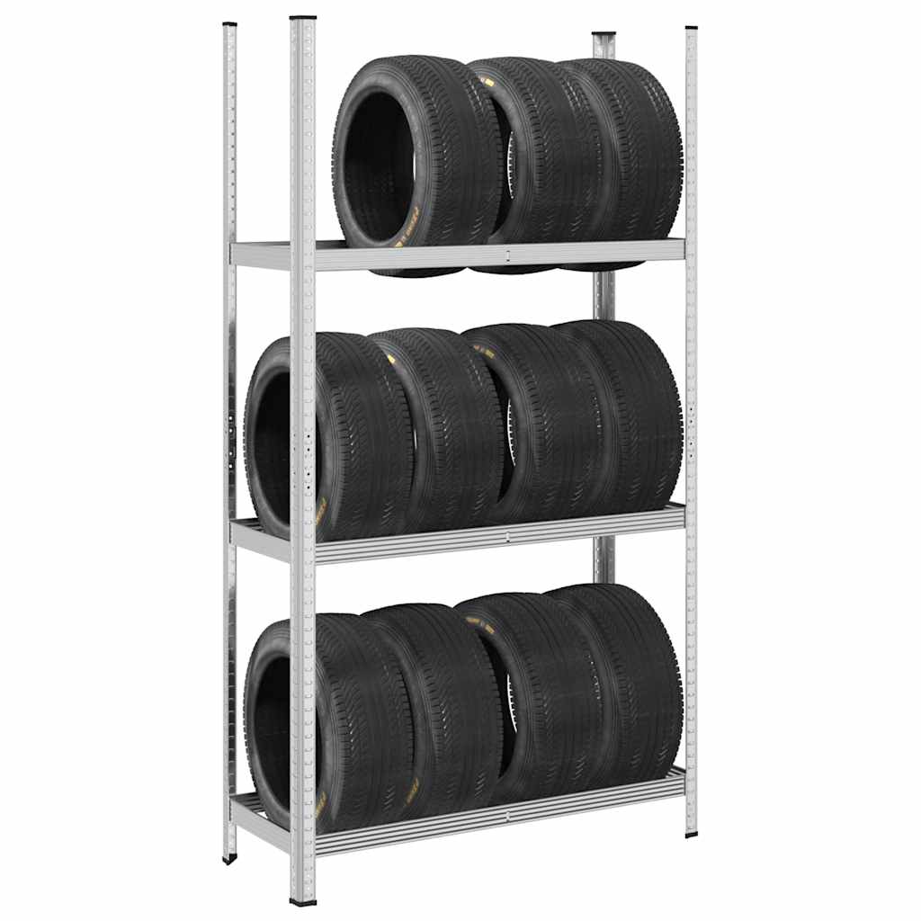 Vidaxl Pneue Rack 3-Layer 110x40x200 cm Sëlwerfaarf faarweg