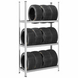 Vidaxl Tire Rack 3-skikt 110x40x200 cm stål silverfärgad