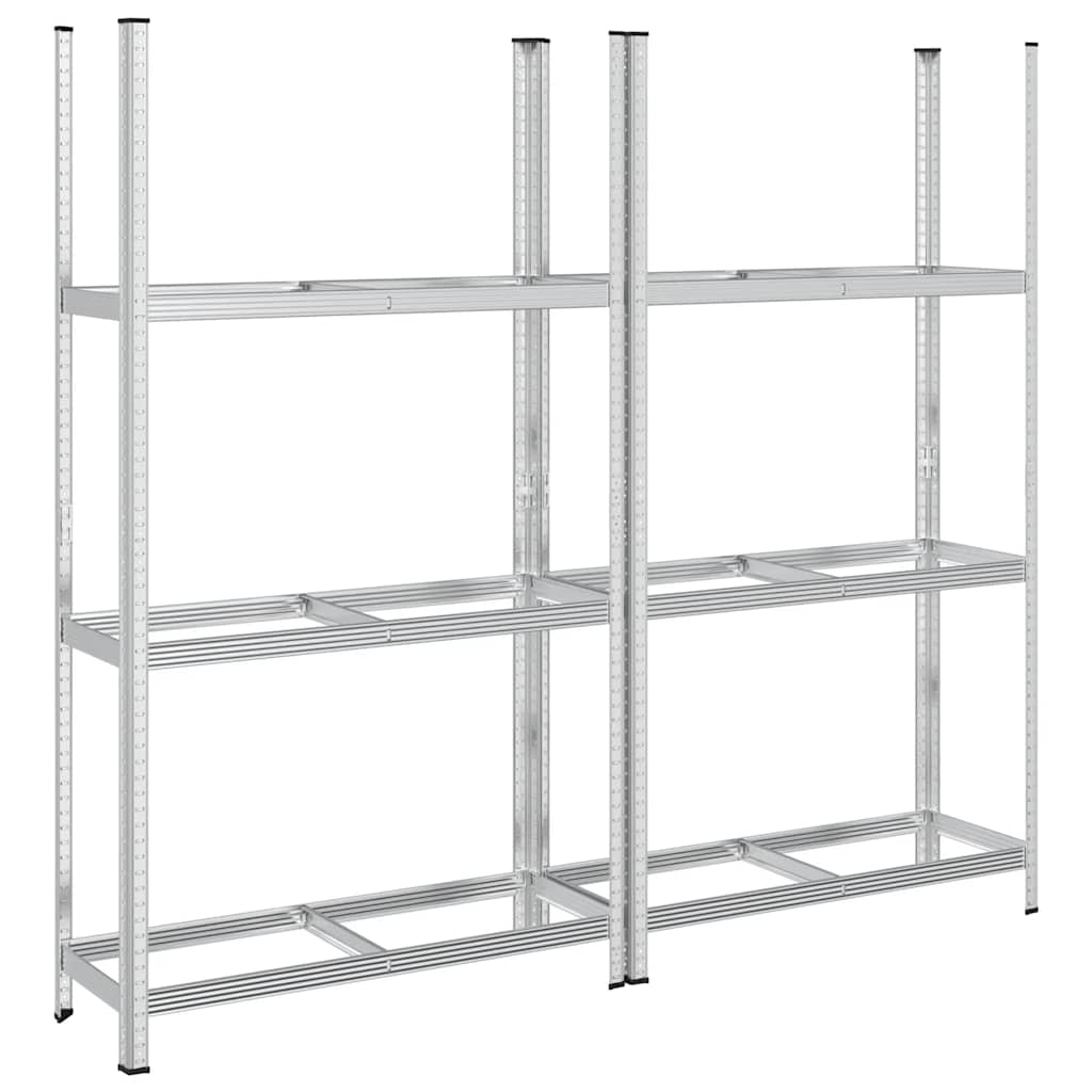 Rack pneumatici a 3 strati Vidaxl 2 pezzi 110x40x200 cm in acciaio in argento colorato