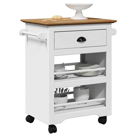 Vidaxl keukentrolley bodo 67,5x45x80 cm wit en bruin