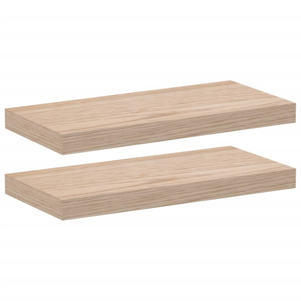 Vidaxl wandschapppen 2 st 50x23,5x4 cm bewerkt hout