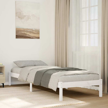 Vidaxl bedframe extra lang zonder matras grenenhout wit 100x210 cm
