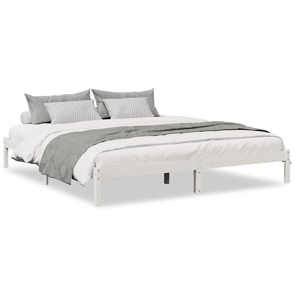 Vidaxl bedframe extra lang zonder matras grenenhout wit 180x210 cm