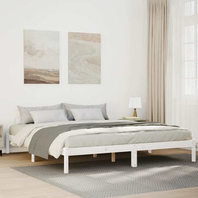 Vidaxl bedframe extra lang zonder matras grenenhout wit 180x210 cm