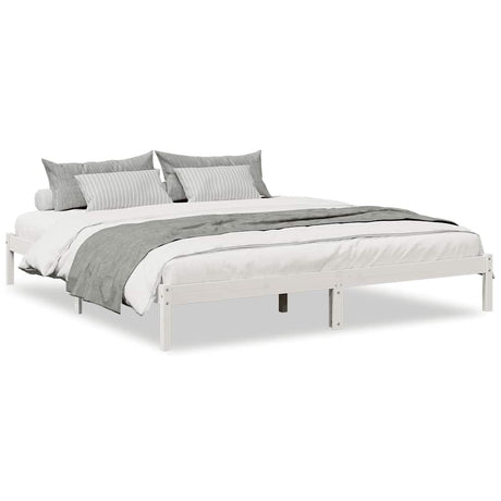 Vidaxl bedframe extra lang zonder matras grenenhout wit 200x210 cm