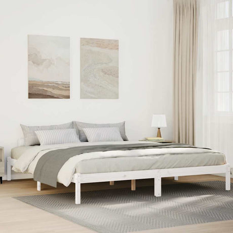 Vidaxl bedframe extra lang zonder matras grenenhout wit 200x210 cm
