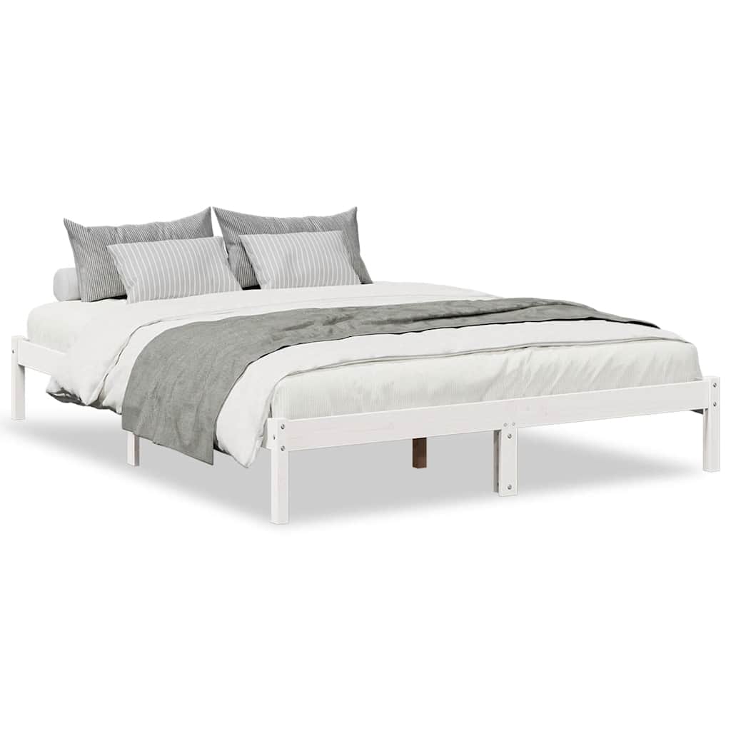 Vidaxl bedframe extra lang zonder matras grenenhout wit 140x220 cm