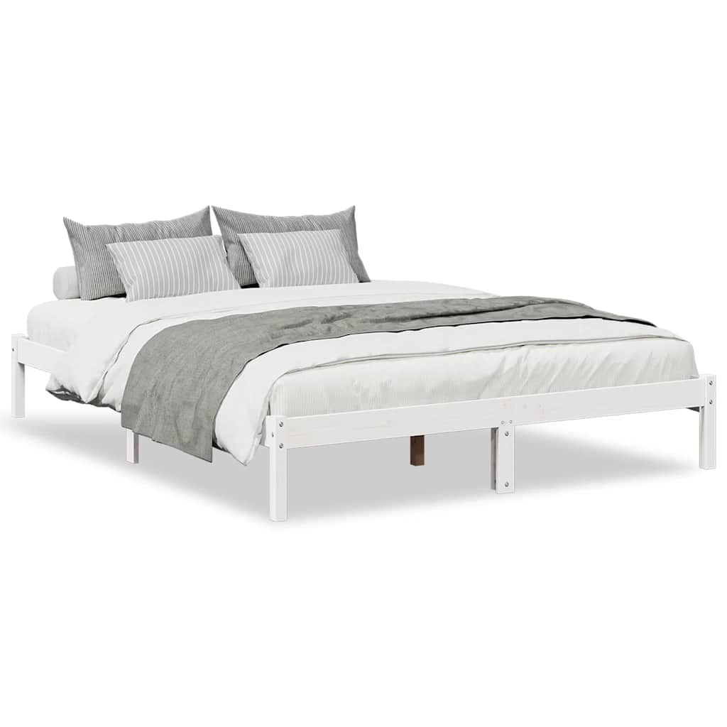 Vidaxl bedframe extra lang zonder matras grenenhout wit 160x220 cm