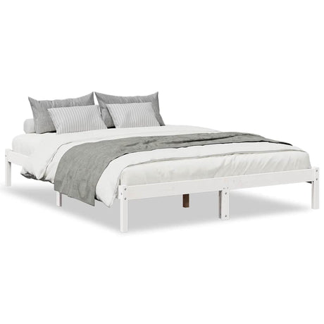 Vidaxl bedframe extra lang zonder matras grenenhout wit 160x220 cm