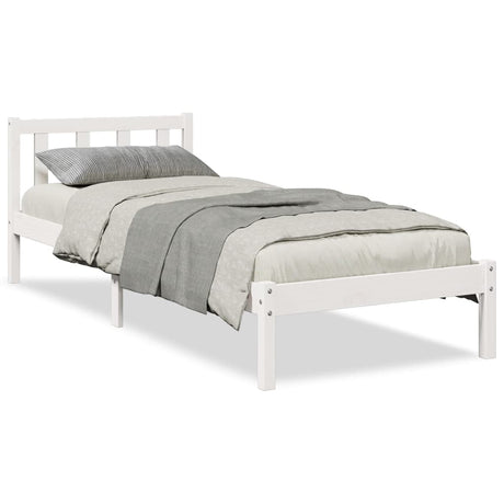 Vidaxl bedframe extra lang zonder matras grenenhout wit 100x210 cm