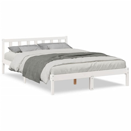 Vidaxl bedframe extra lang zonder matras grenenhout wit 140x210 cm
