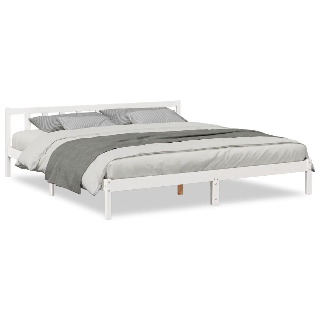 Vidaxl bedframe extra lang zonder matras grenenhout wit 200x210 cm