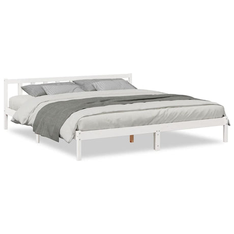 Vidaxl bedframe extra lang zonder matras grenenhout wit 200x210 cm