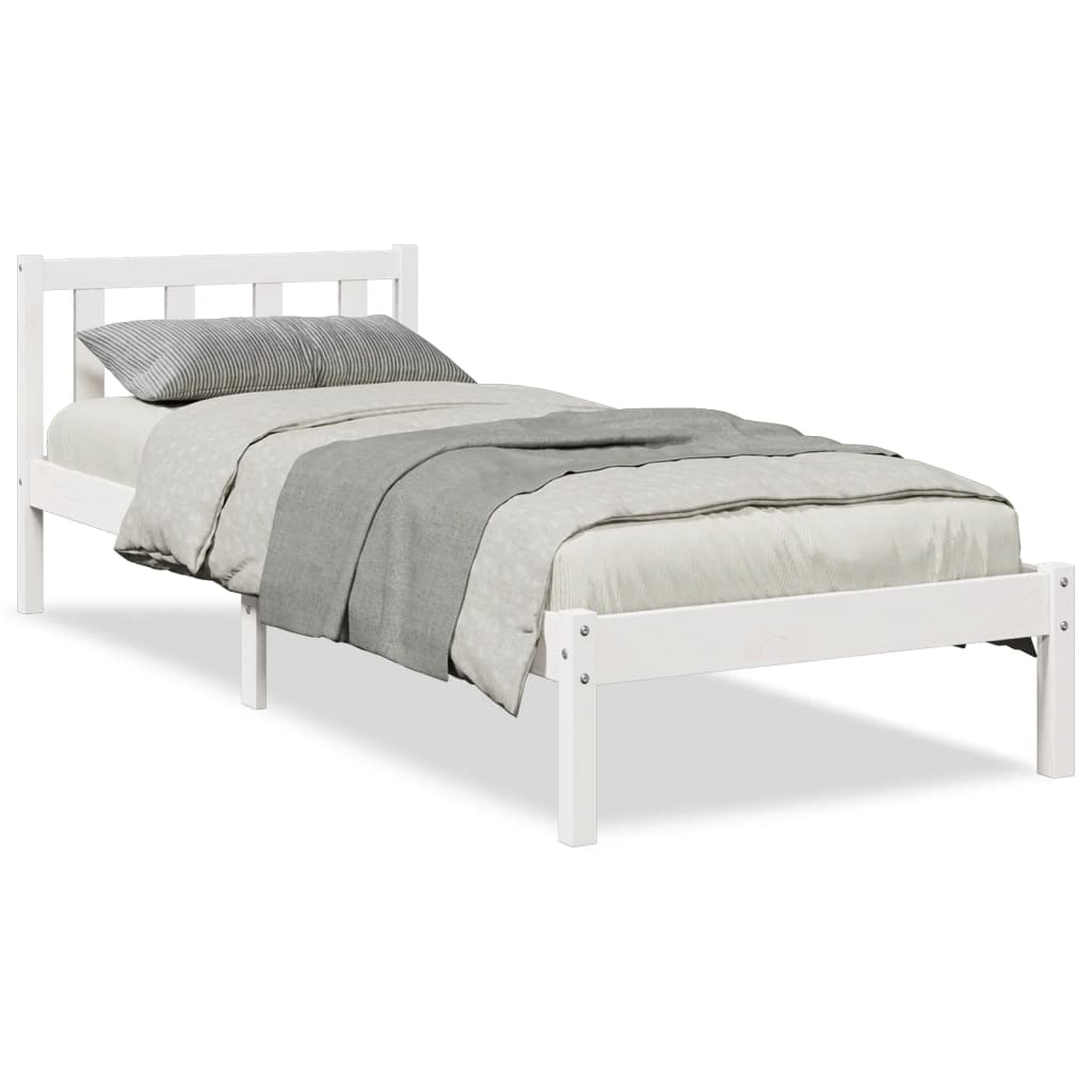 Vidaxl bedframe extra lang zonder matras grenenhout wit 90x220 cm