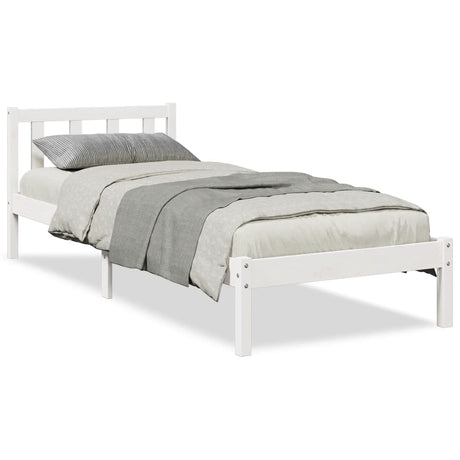 Vidaxl bedframe extra lang zonder matras grenenhout wit 100x220 cm