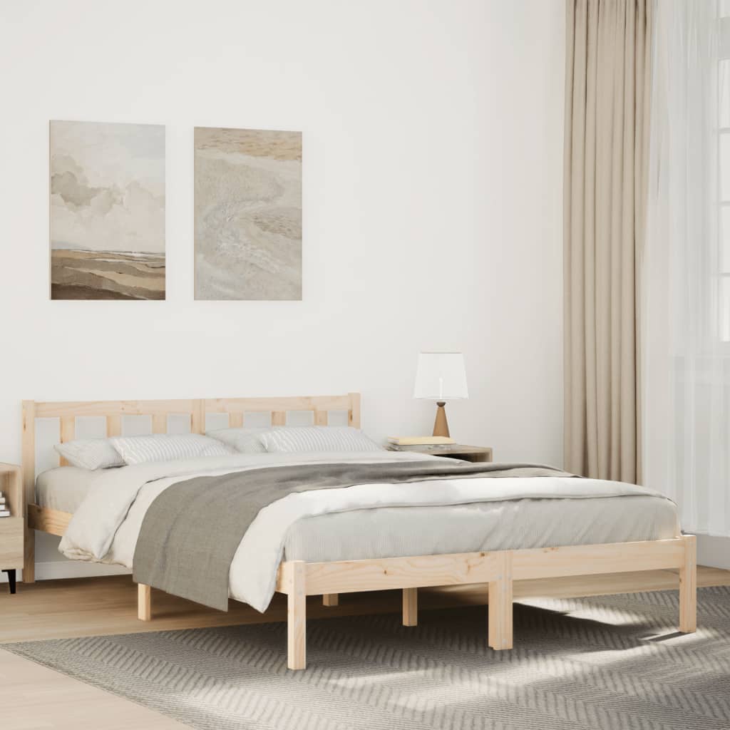 Vidaxl bedframe extra lang zonder matras massief grenenhout 140x220 cm