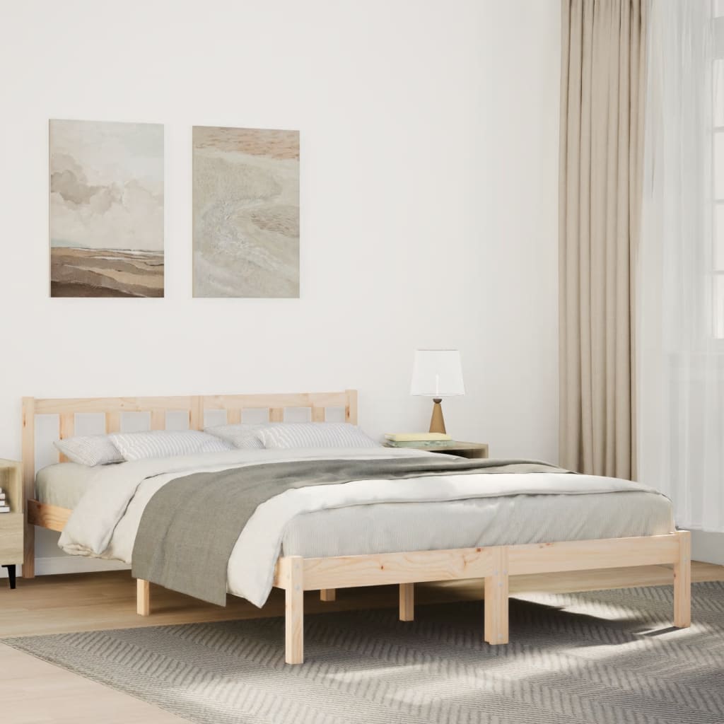 Vidaxl bedframe extra lang zonder matras massief grenenhout 160x220 cm