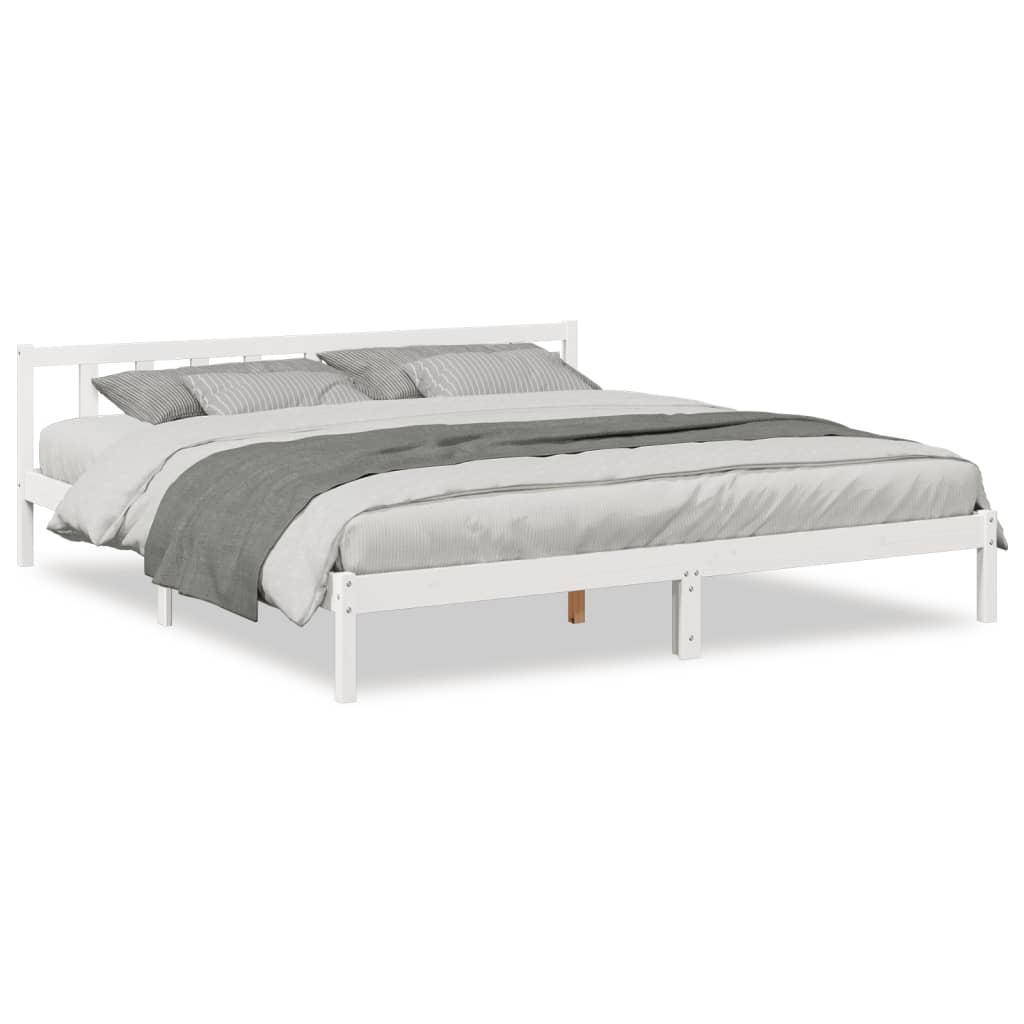 Vidaxl bedframe extra lang zonder matras grenenhout wit 180x220 cm