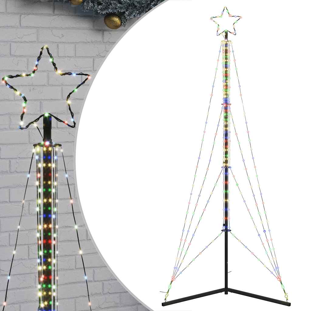 Vidaxl led-kerstboom 483 leds kleurrijk 240 cm