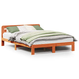 Vidaxl bedframe zonder matras massief grenenhout wasbruin 150x200 cm