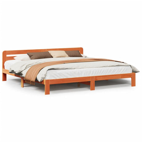 Vidaxl bedframe zonder matras massief grenenhout wasbruin 180x200 cm