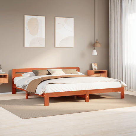 Vidaxl bedframe zonder matras massief grenenhout wasbruin 180x200 cm