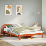 Vidaxl bed met matras massief grenenhout wasbruin 140x190 cm