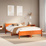 Vidaxl bedframe zonder matras massief grenenhout wasbruin 150x200 cm