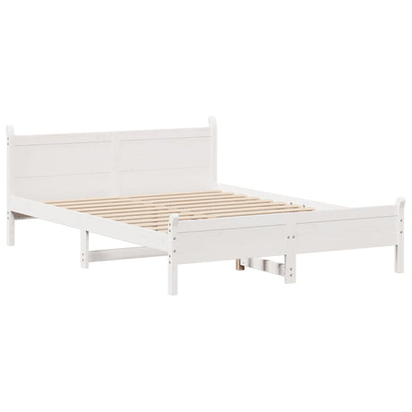 Vidaxl bedframe zonder matras massief grenenhout wit 120x200 cm