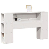 Vidaxl hoofdbord met opbergruimte 160 cm massief grenenhout wit