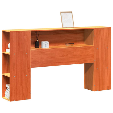 Vidaxl hoofdbord met opbergruimte 150 cm massief grenenhout wasbruin