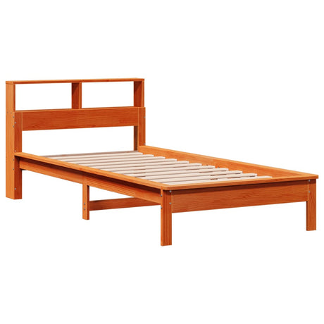 Vidaxl bed met boekenkast zonder matras grenenhout wasbruin 90x200 cm