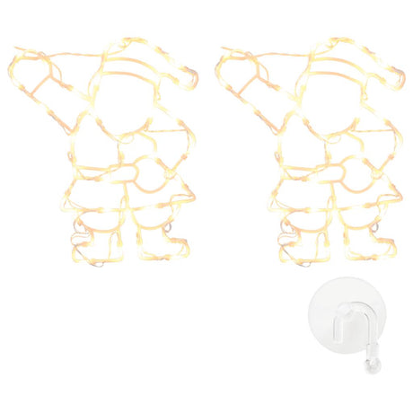 Vidaxl kerstverlichting silhouet van de kerstman2 st 35 leds warm wit